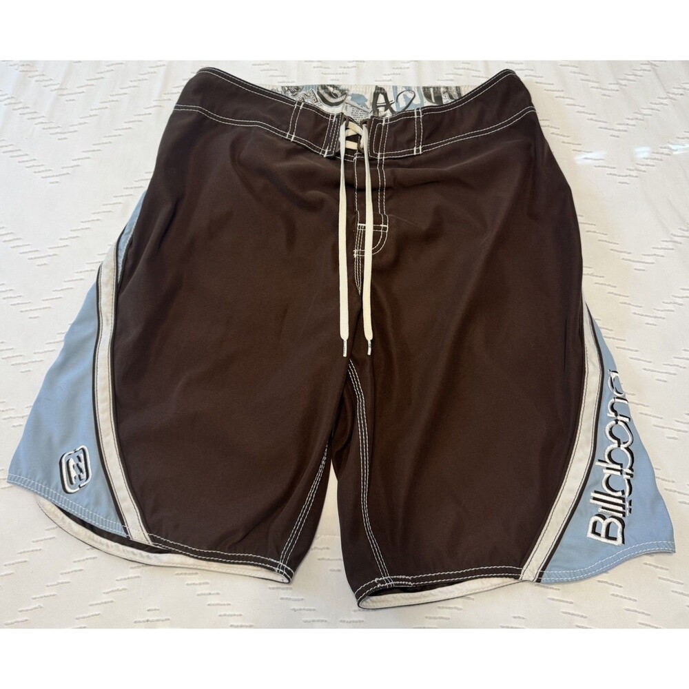 Billabong Andy Irons Board Shorts Mens 36/L Blue Brown Kauai Style Vintage Rare